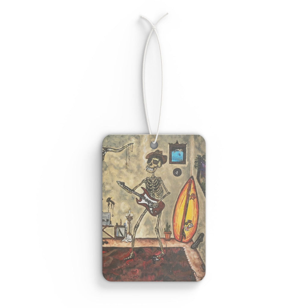 Skeleton Guitarist Car Air Freshener – Retro Surf Rock Vibe