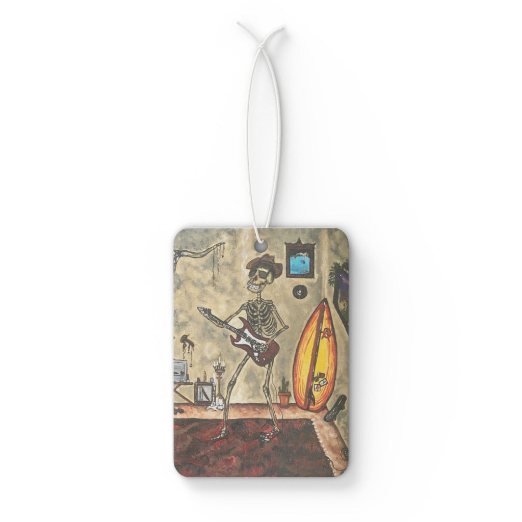 Skeleton Guitarist Car Air Freshener – Retro Surf Rock Vibe
