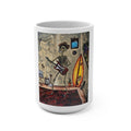 Skeleton Rocker Surfboard Mug – 15oz Guitarist Skull Art Coffee Cup