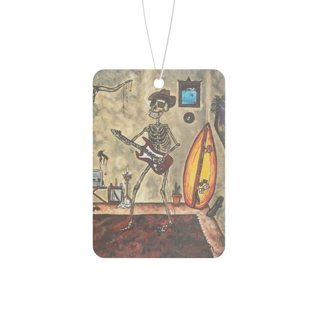 Skeleton Guitarist Car Air Freshener – Retro Surf Rock Vibe